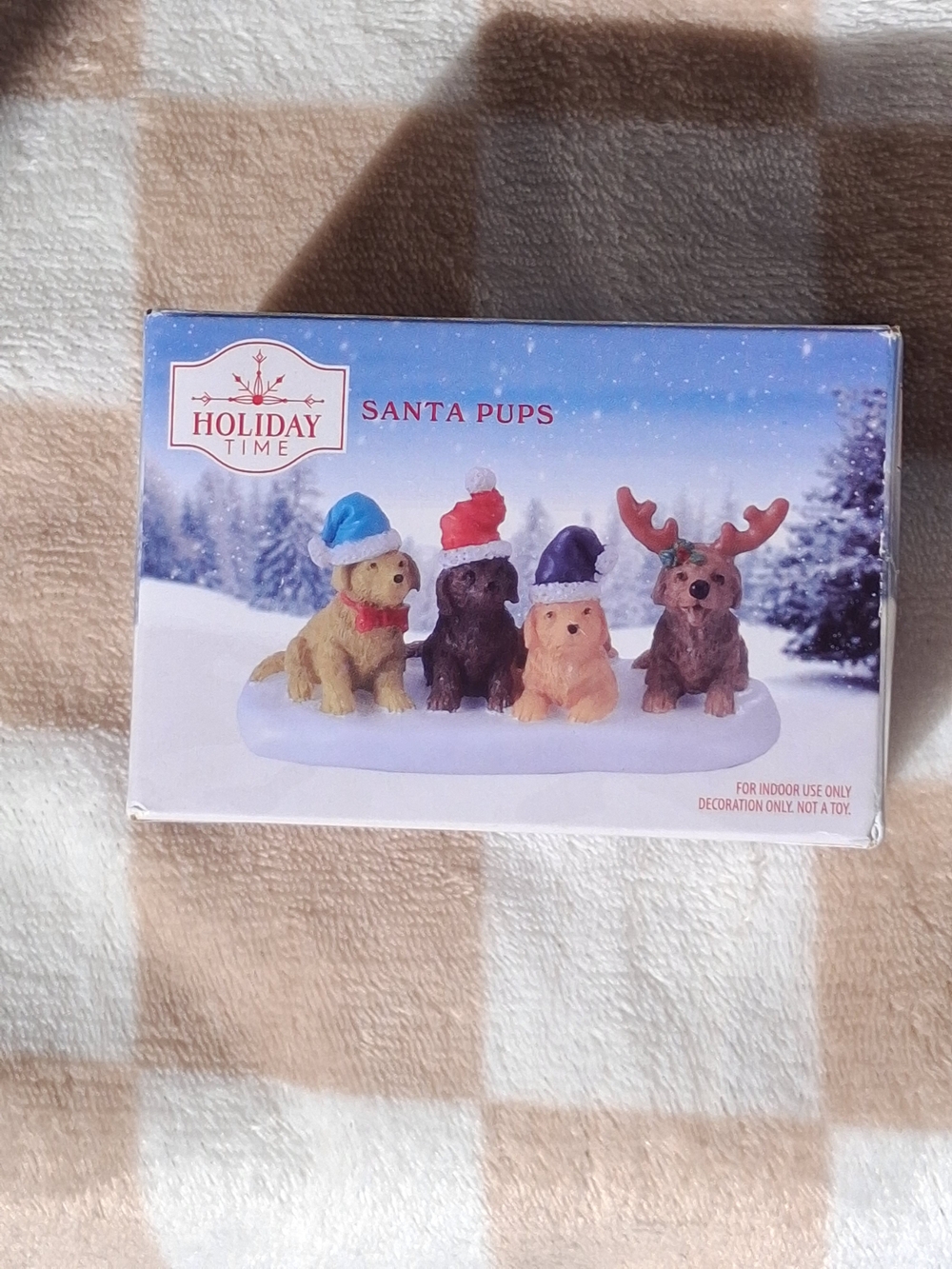 Holiday Time Santa Pups Decorative Figurine - Multicolor